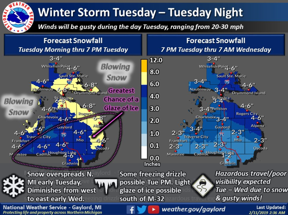 Michigan's weather outlook for Monday, Feb. 11 - Wednesday, Feb. 13 ...