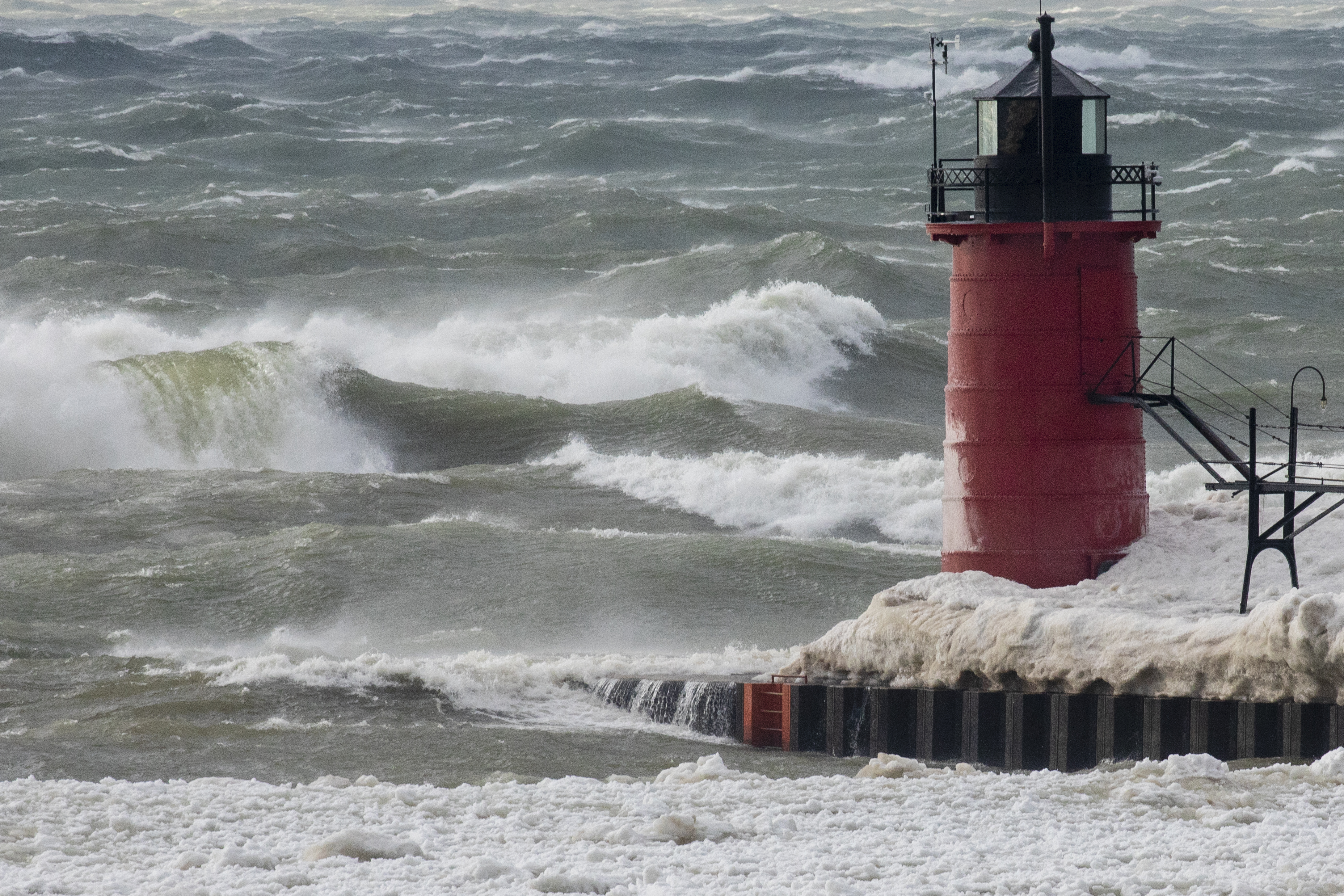 Massive Lake Michigan waves batter the Michigan shoreline - mlive.com