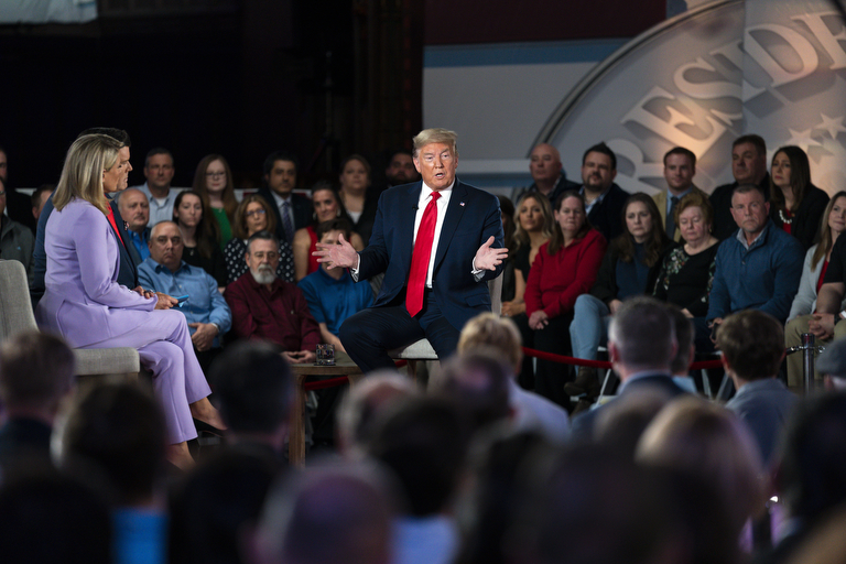 President Donald Trump Fox News Channel town hall in Scranton ...