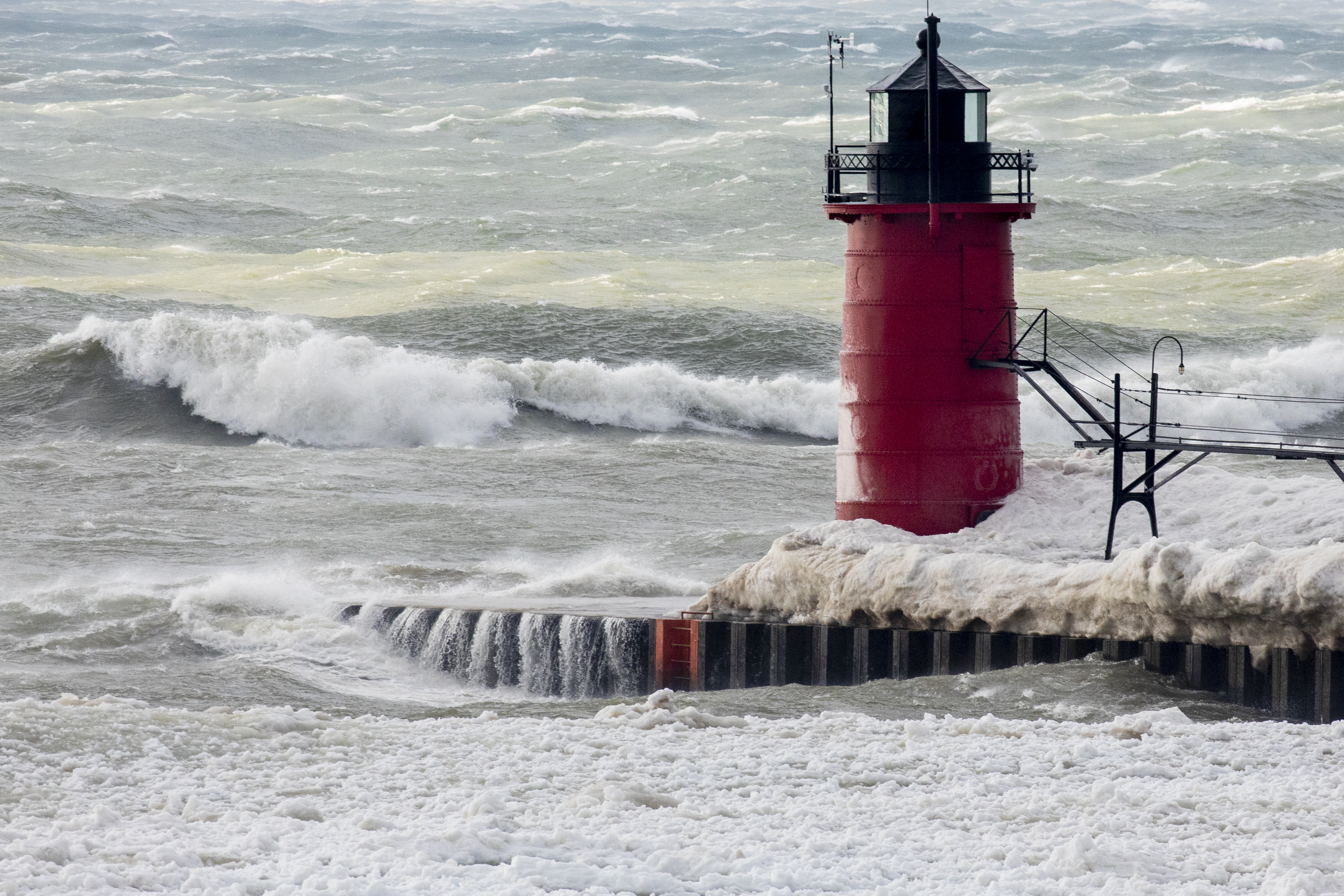 Massive Lake Michigan waves batter the Michigan shoreline - mlive.com
