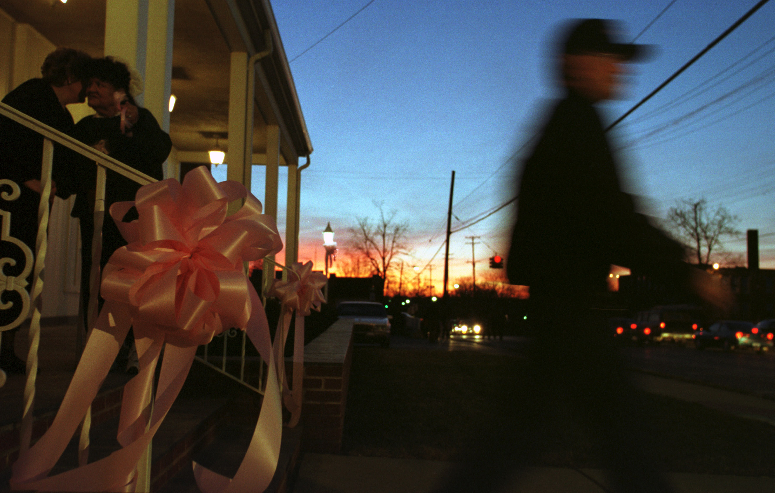 Mourners come and go at the Brown Funeral Home in Flint, Mich., Friday, Mar. 3, 2000, during visitation for Kayla Rolland. (Flint Journal File Photo by Al Goldis)