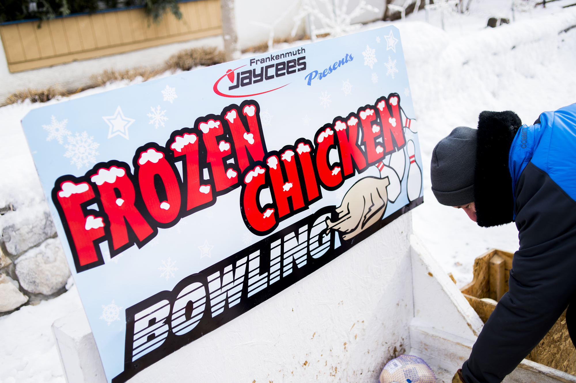 Frozen chicken bowling at 2019 Zehnder's Snowfest - mlive.com