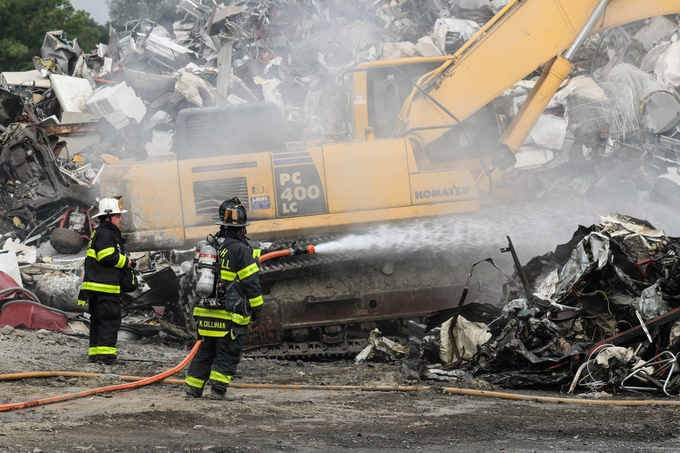 Salvage yard fire sends thick smoke into the air - lehighvalleylive.com