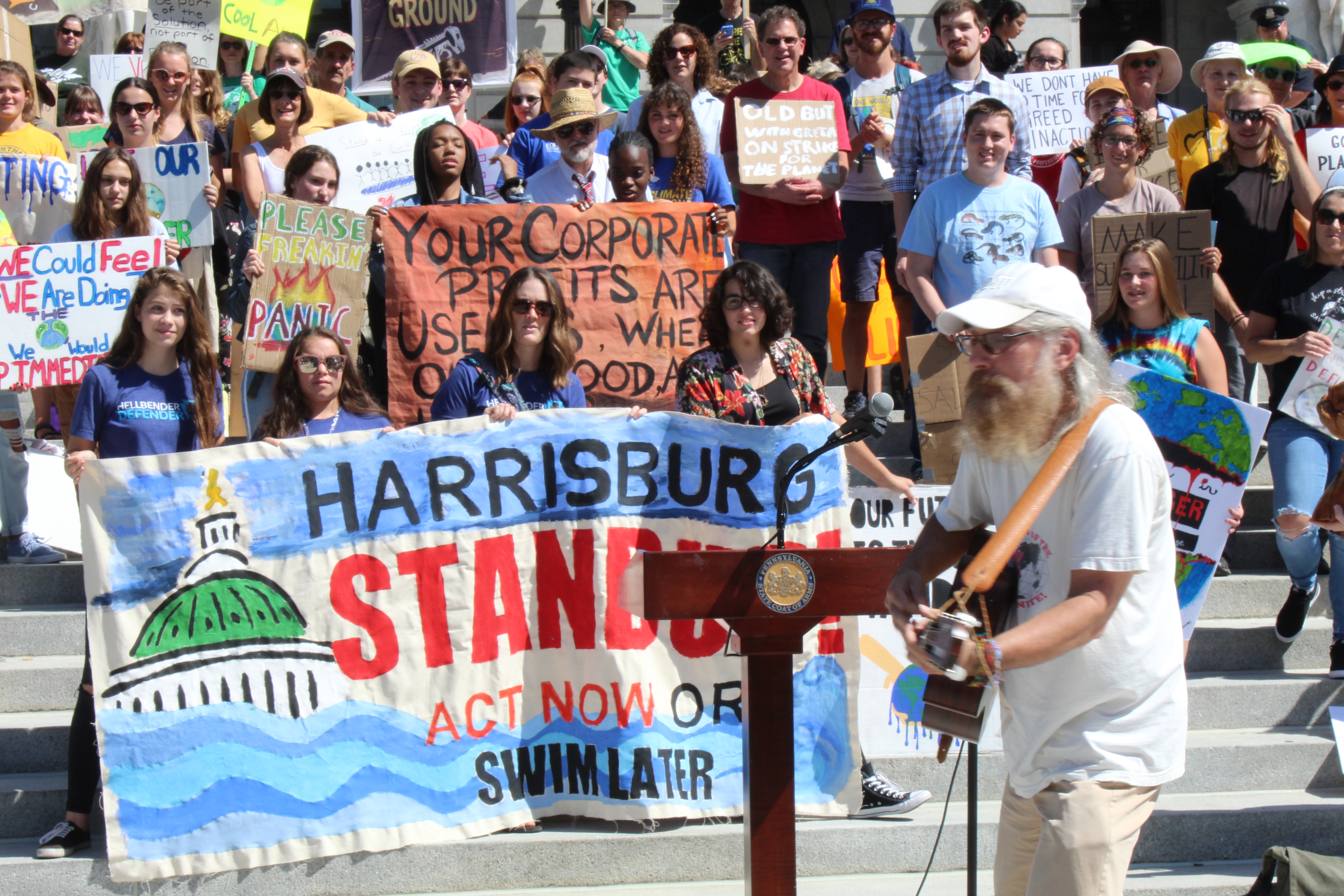 Climate change advocates gathered at the Pa. Capitol Complex to join in ...