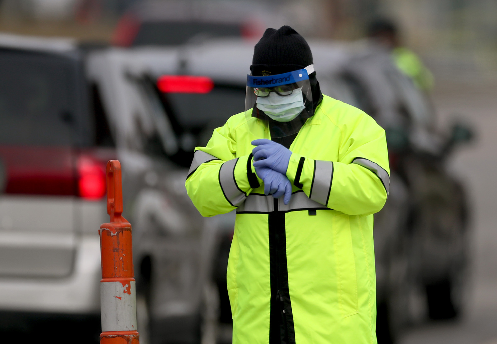 Drivethru coronavirus testing at W.O. Walker Building garage, operated