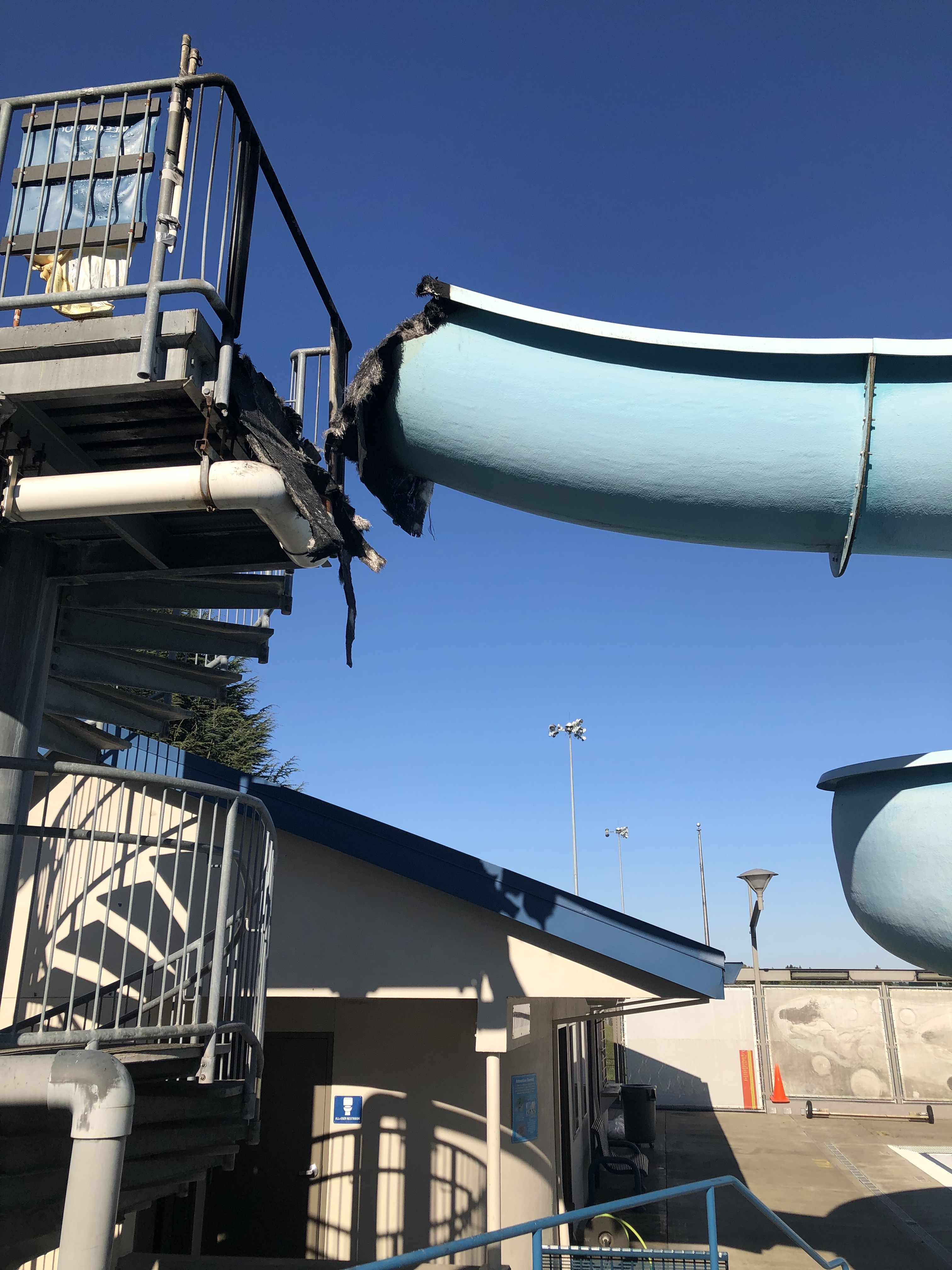 Wilson Outdoor Pool slide destroyed by vandals - oregonlive.com