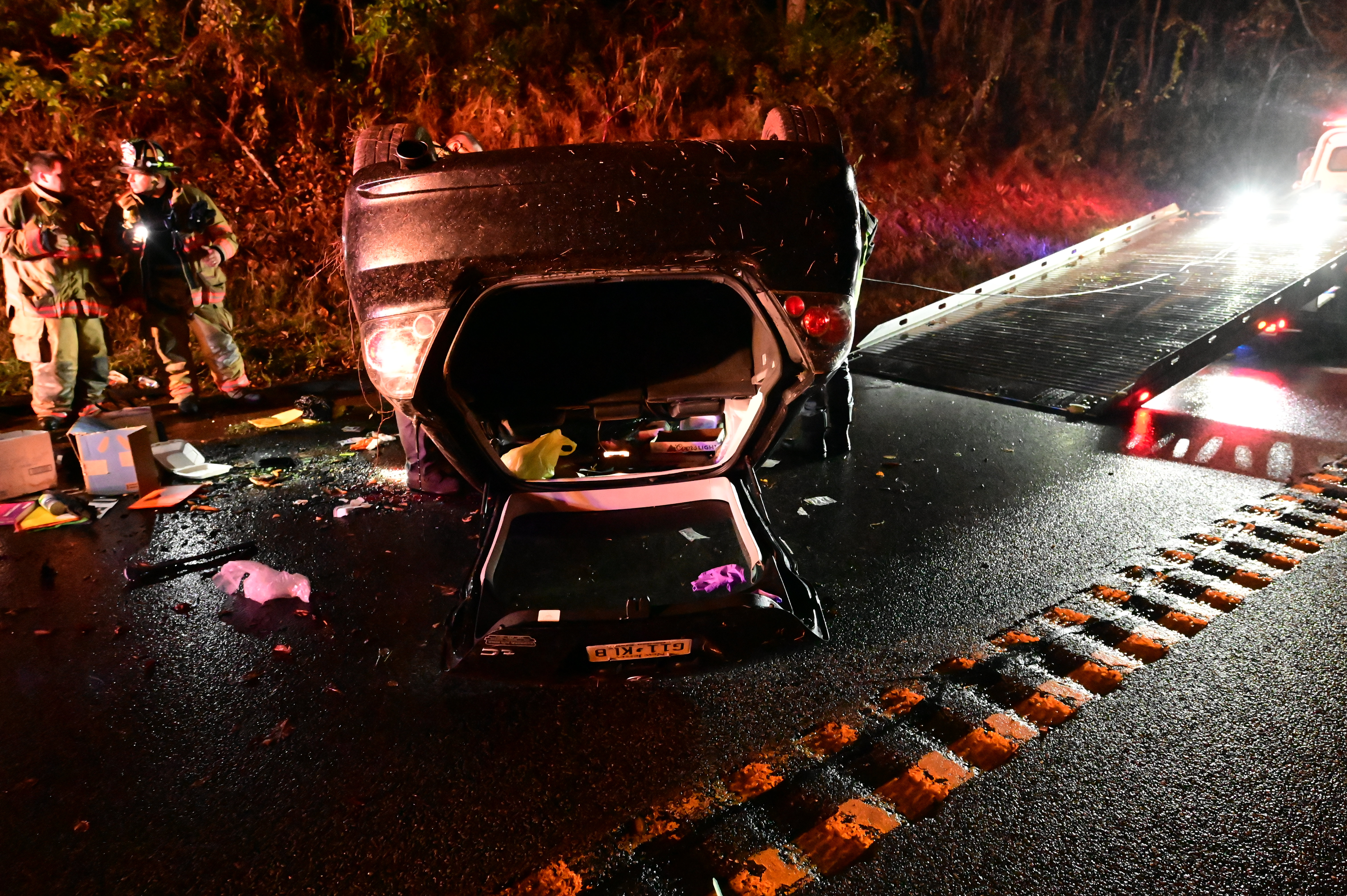 Driver injured in rollover crash that left car on its roof on Route 31 ...