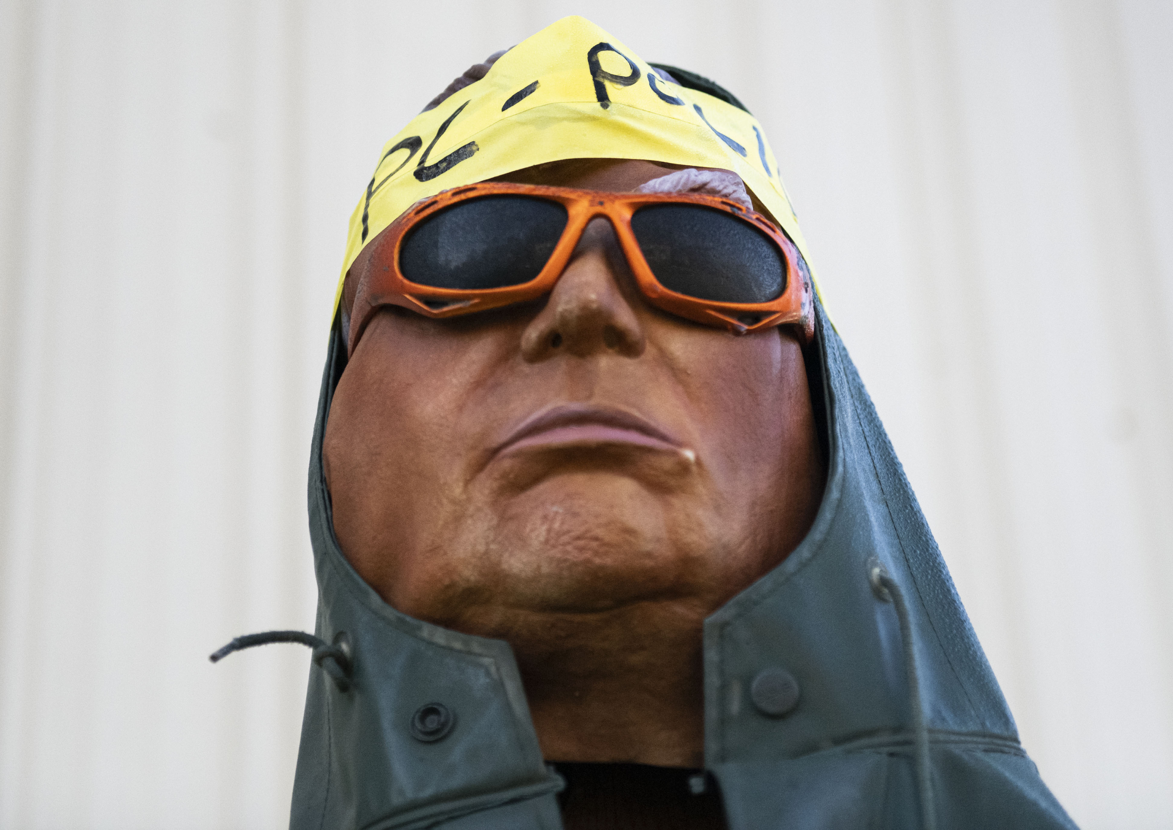 Scarecrow of President Trump outside local business in Fowlerville