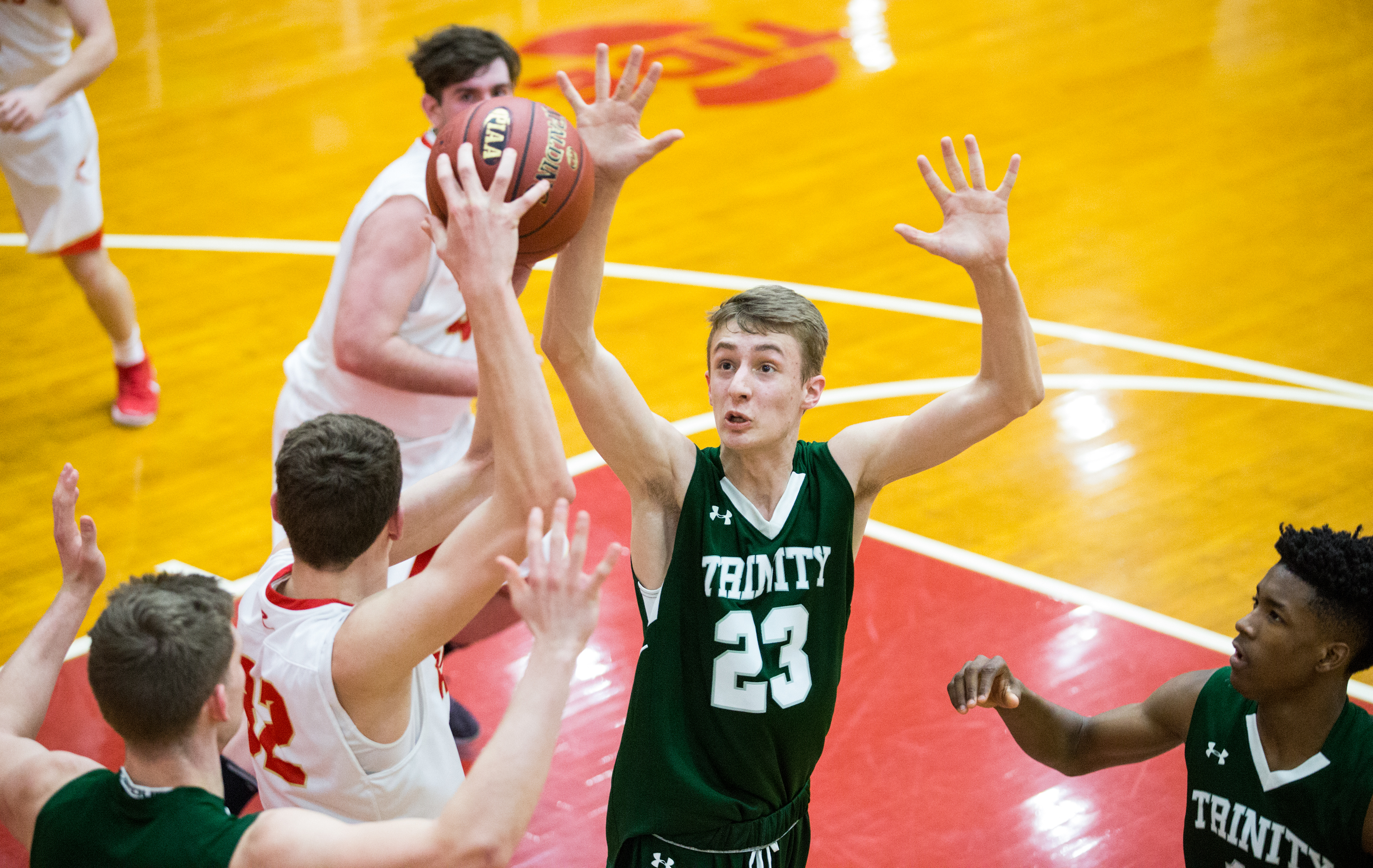 Trinity vs Holy Redeemer in the second round of PIAA 3A boys basketball ...