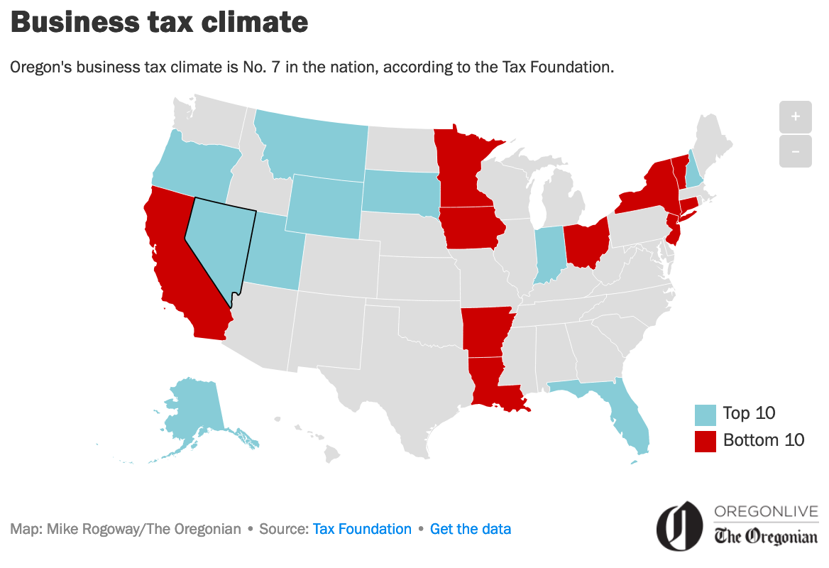 Oregon Insight The state’s business taxes still among the lowest, but