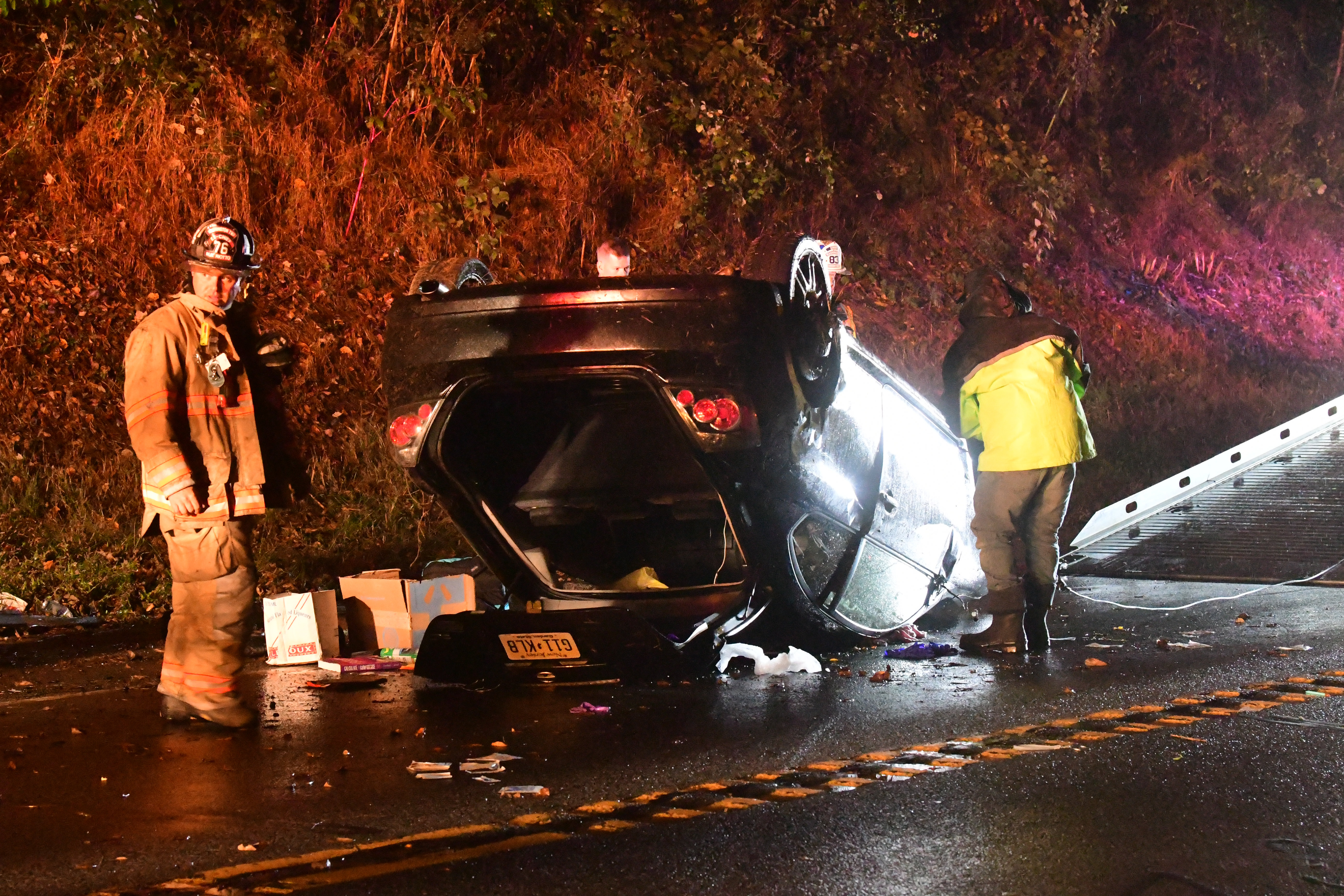 Driver injured in rollover crash that left car on its roof on Route 31 ...
