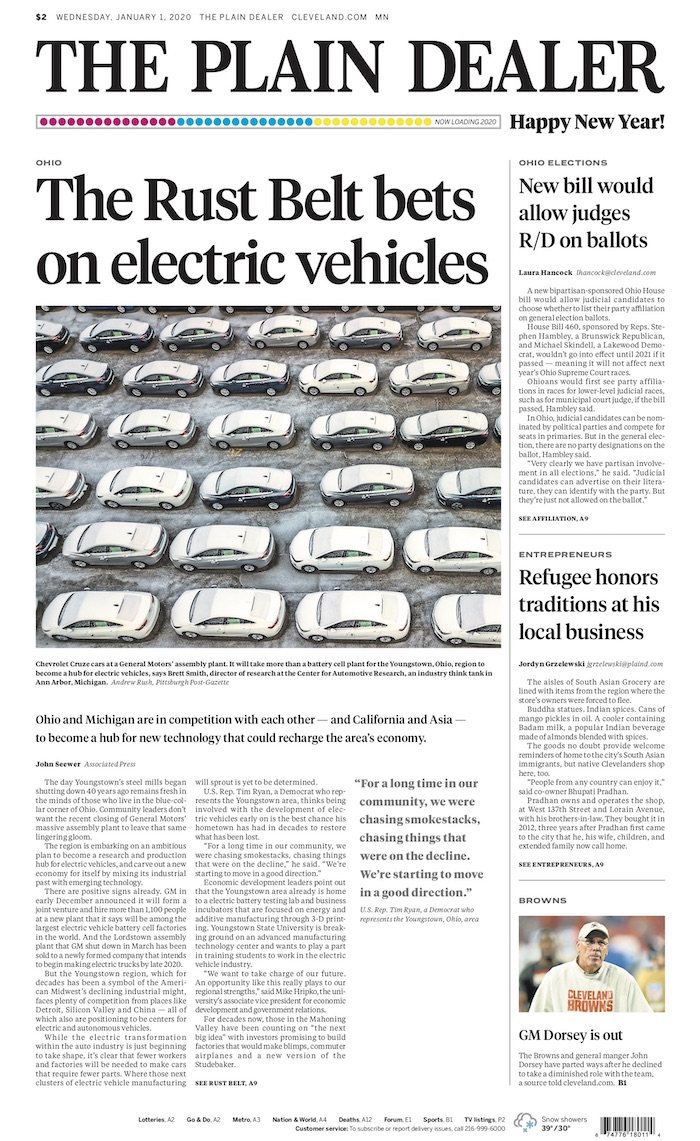 The Plain Dealer S Front Page For January 1 2020 Cleveland Com