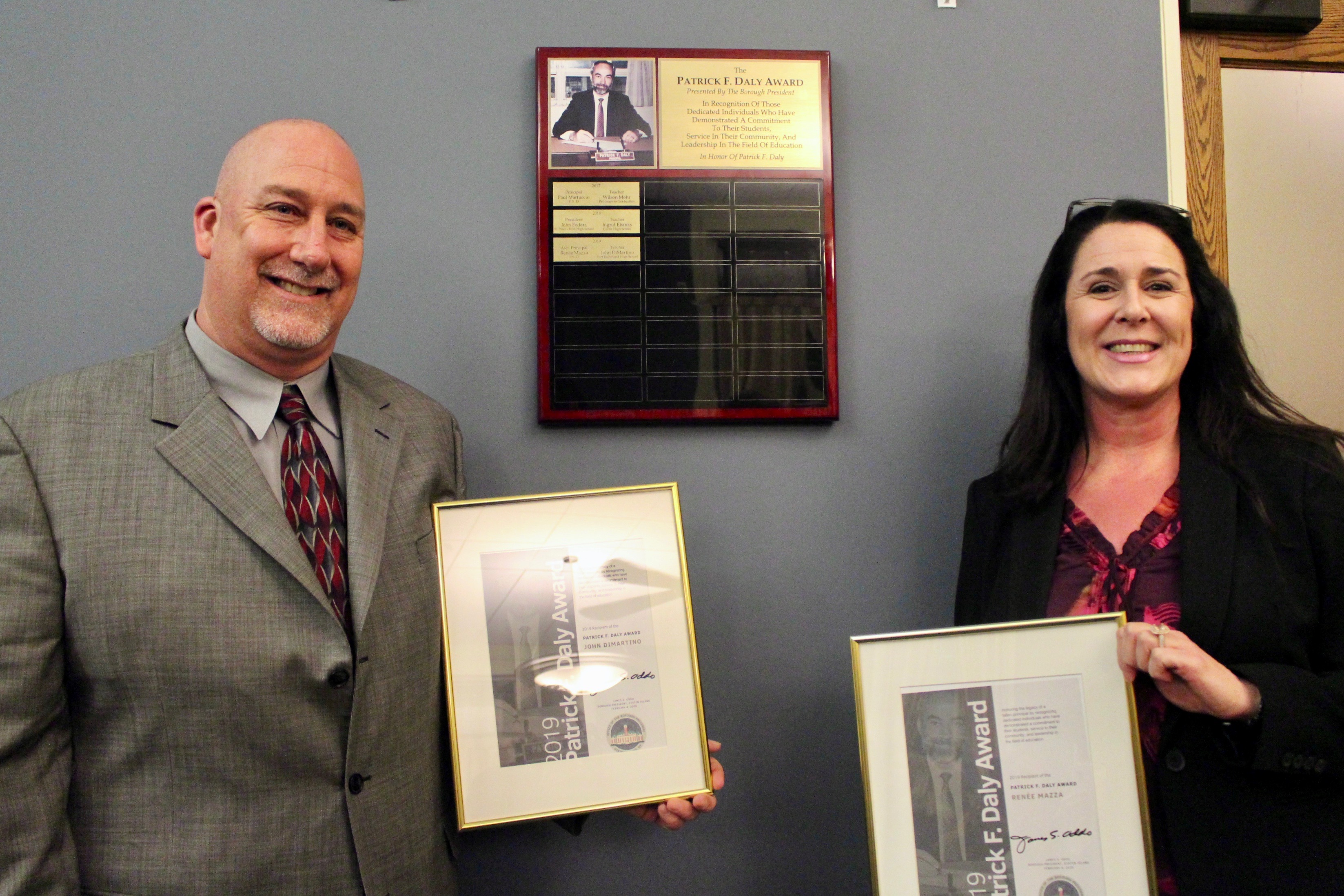 Patrick F. Daly Award ceremony at Borough Hall