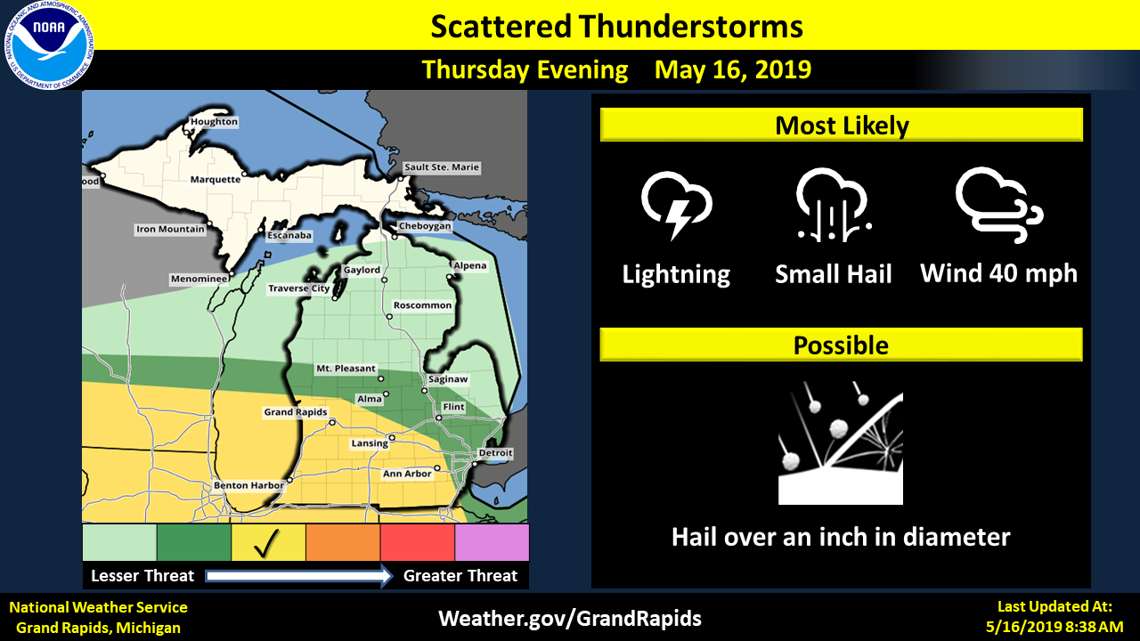 Weather graphics, radar for Thursday, May 16 as severe weather threat