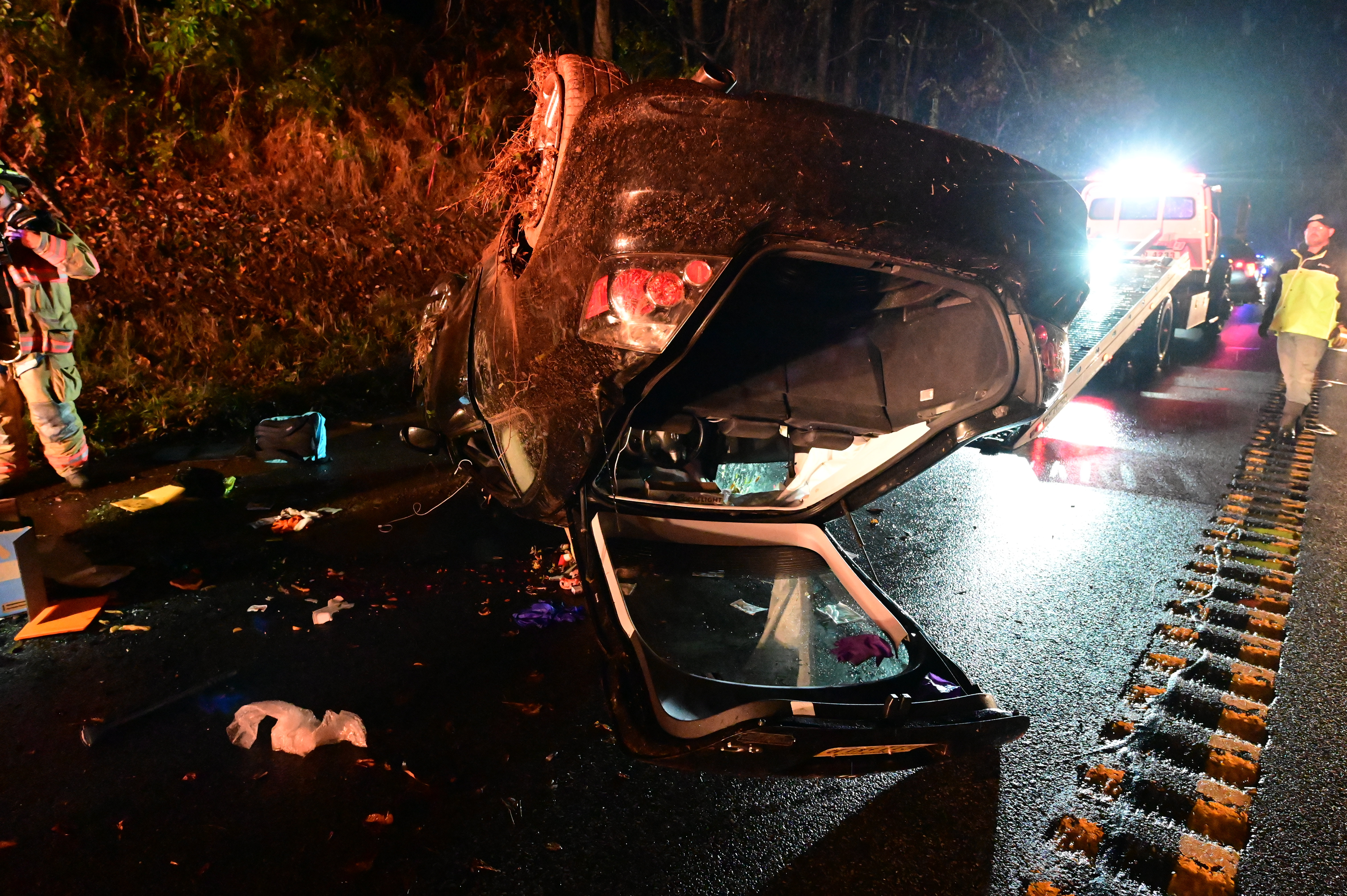 Driver injured in rollover crash that left car on its roof on Route 31 ...