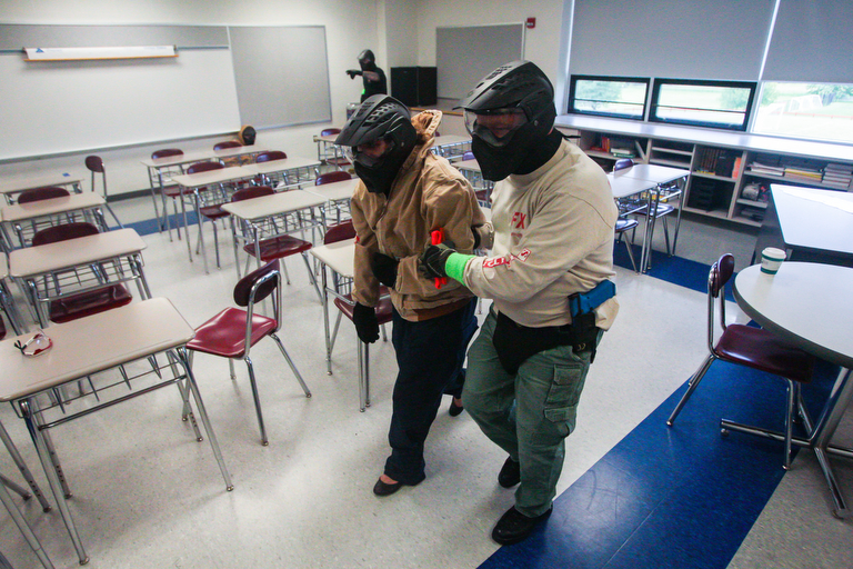 Active shooter training at Saucon Valley Middle School ...