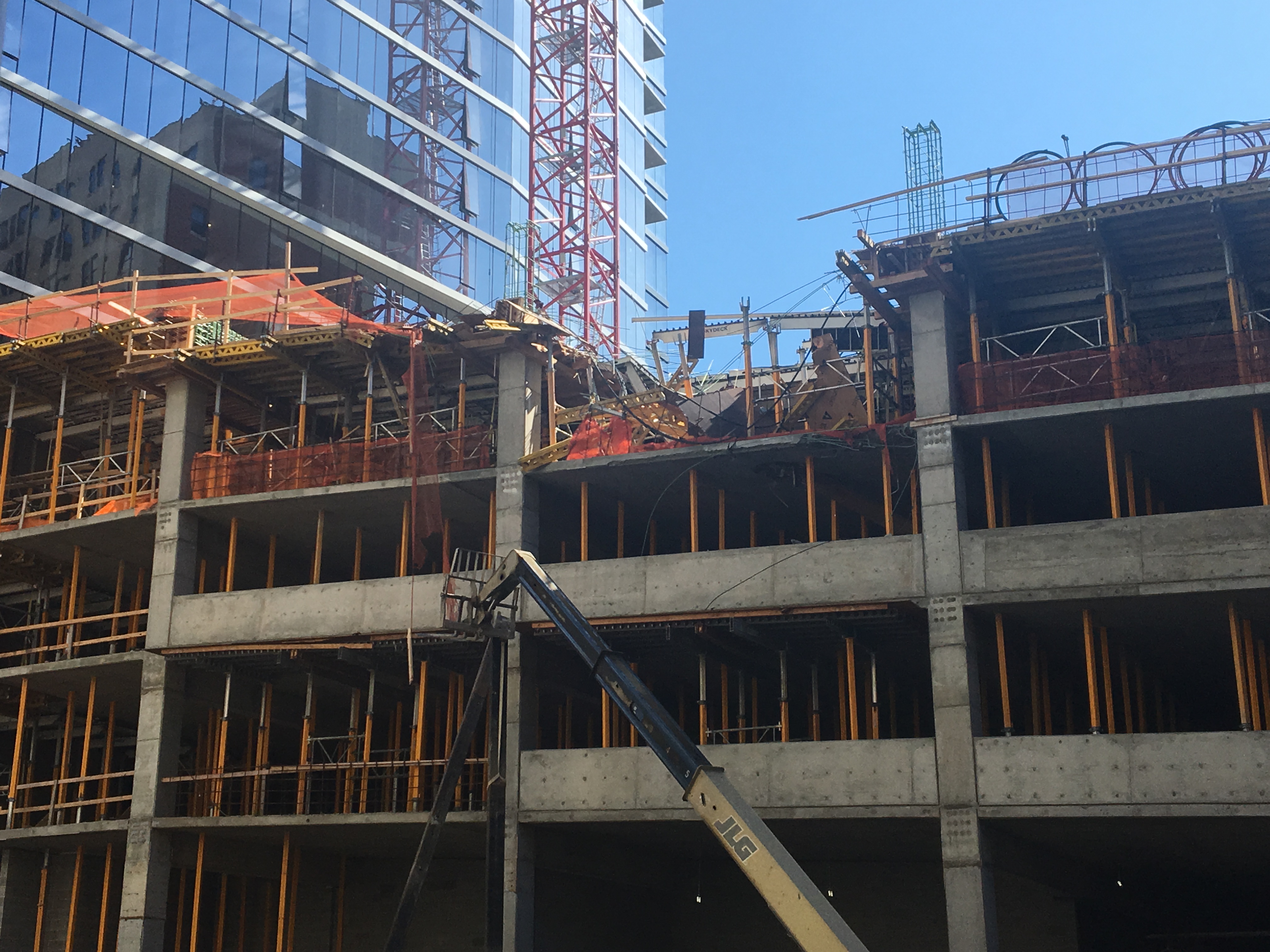 Part of parking garage collapses in Cleveland's Playhouse Square