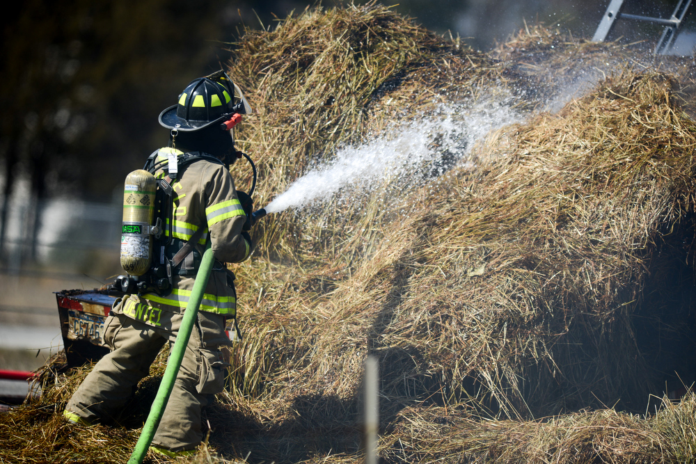 Smoking hay bales shut down US 23 - mlive.com