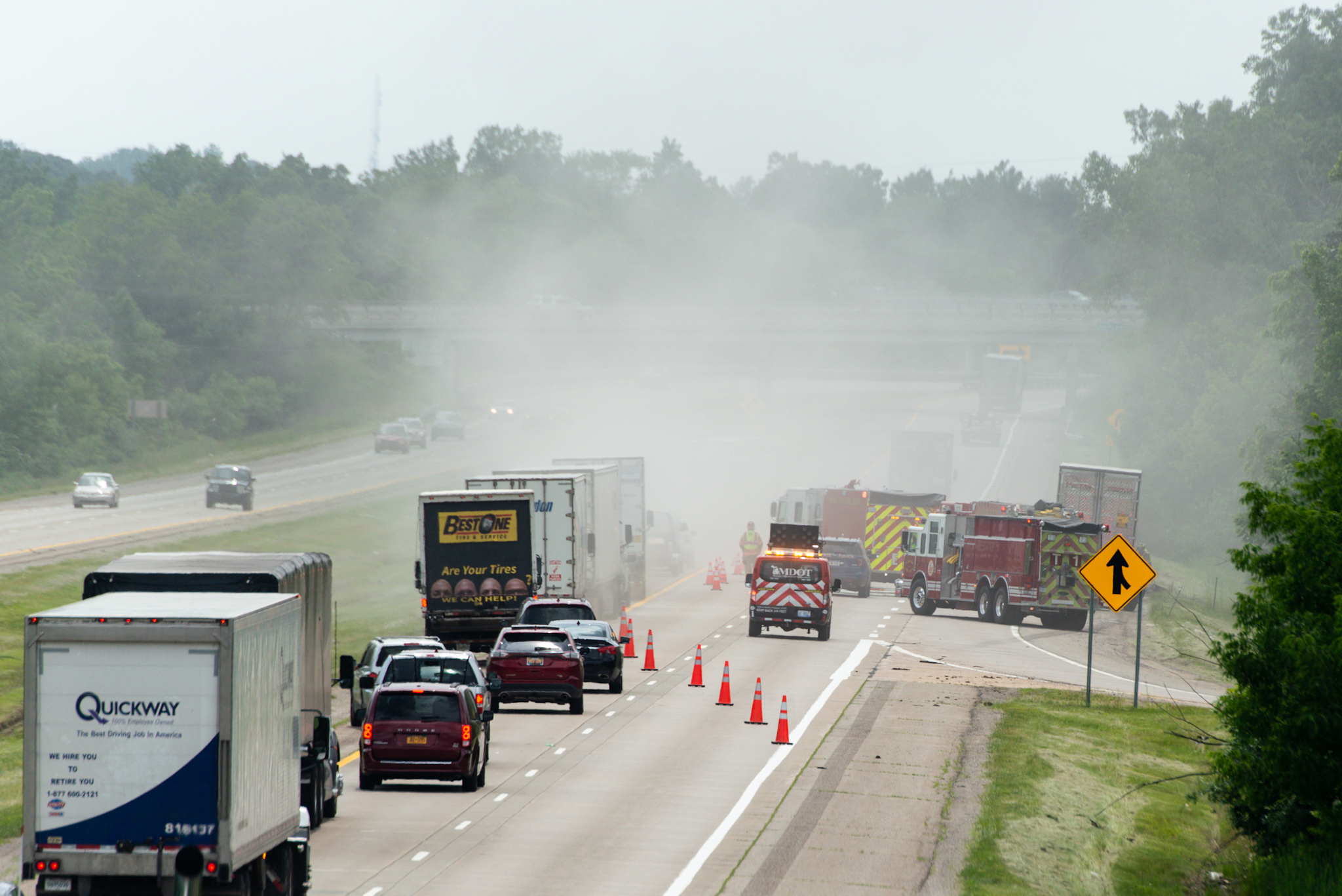 Truck on fire closes M-14 near Miller Road in Ann Arbor - mlive.com