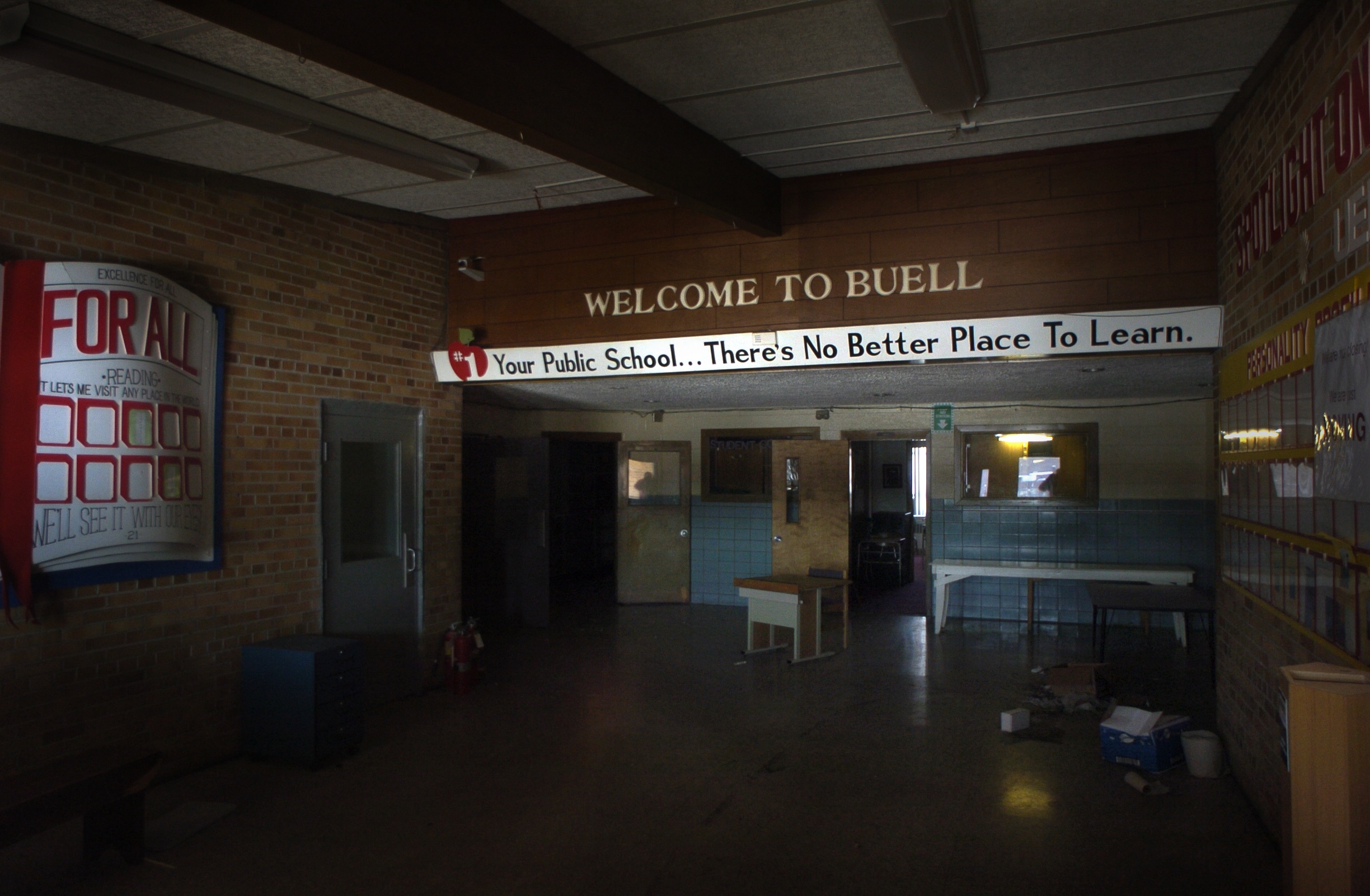Buell Elementary School sits abandoned and mothballed, seen on Feb. 25, 2004. It has been four years since the fatal shooting of Kayla Rolland by a first grade classmate. (Flint Journal File Photo by Steve Jessmore)