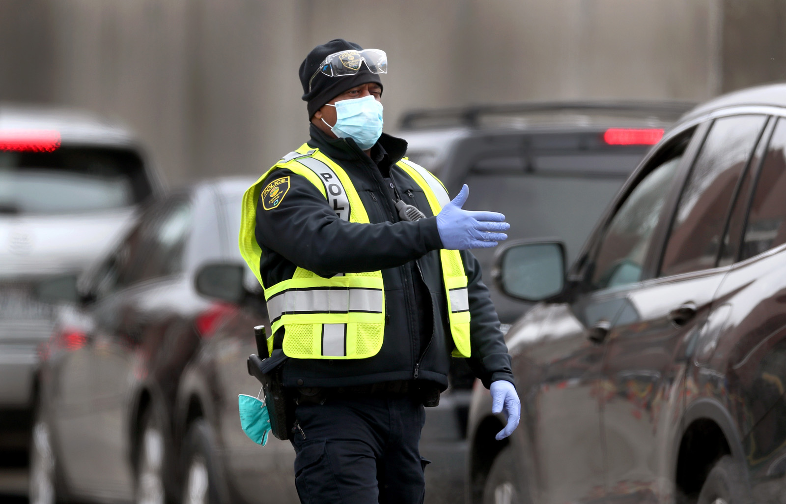 Drivethru coronavirus testing at W.O. Walker Building garage, operated