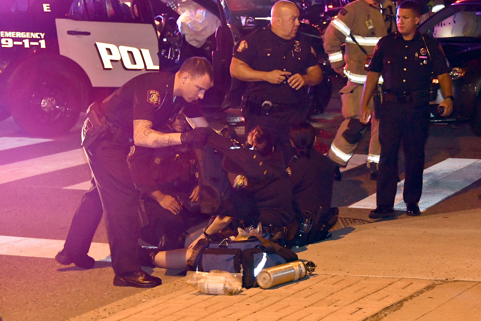 Jersey City police car crash, July 27, 2019