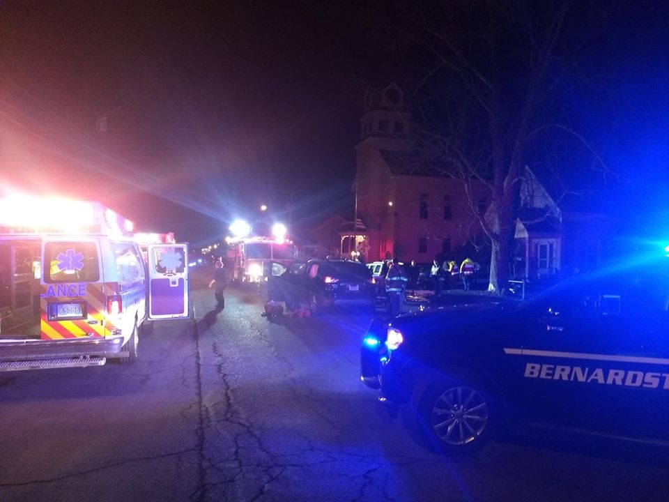 Driver arrested, 3 injured, house struck in Bernardston crash