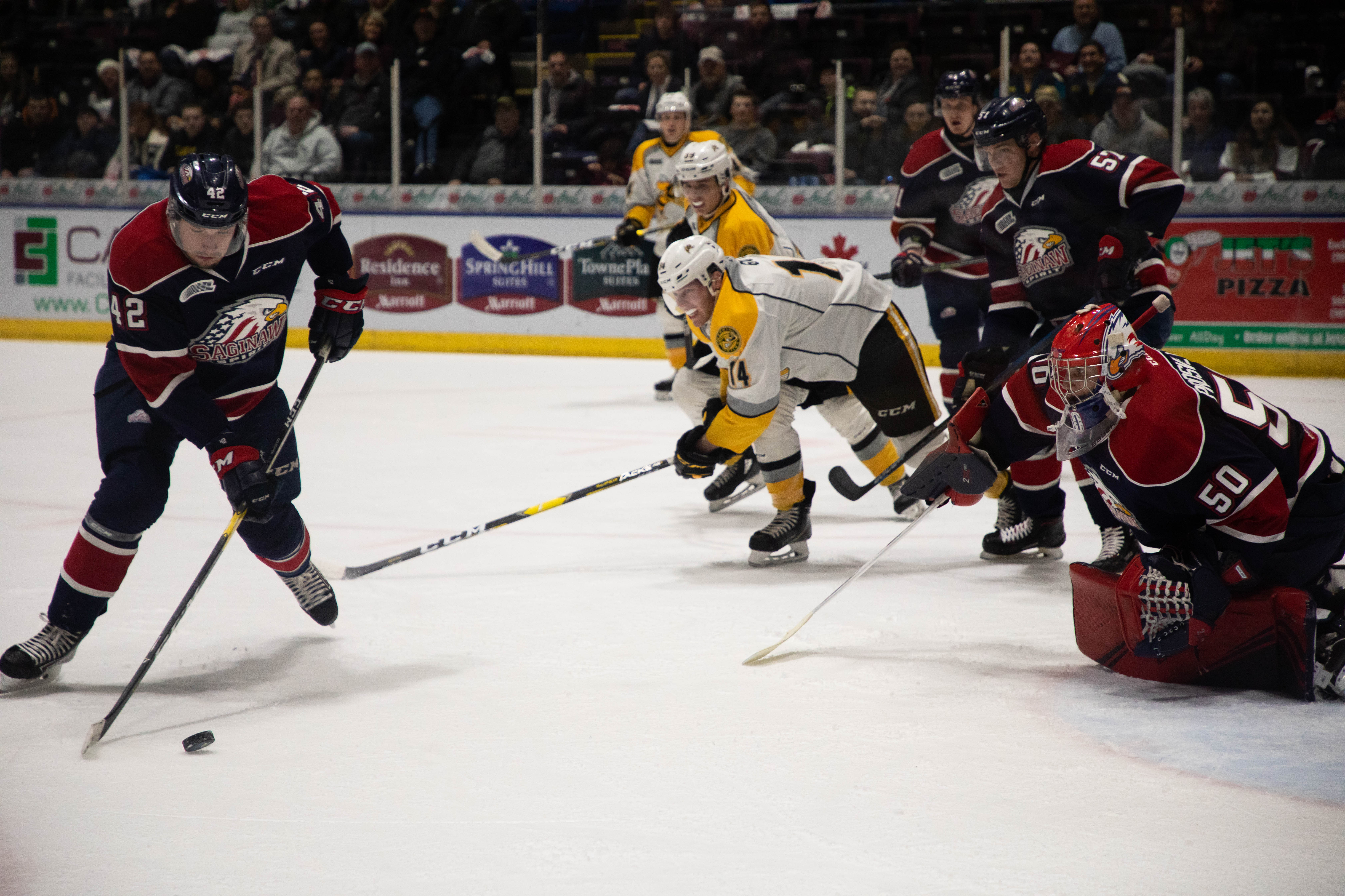 Saginaw Spirit faces off against Sarnia for their first playoff game ...