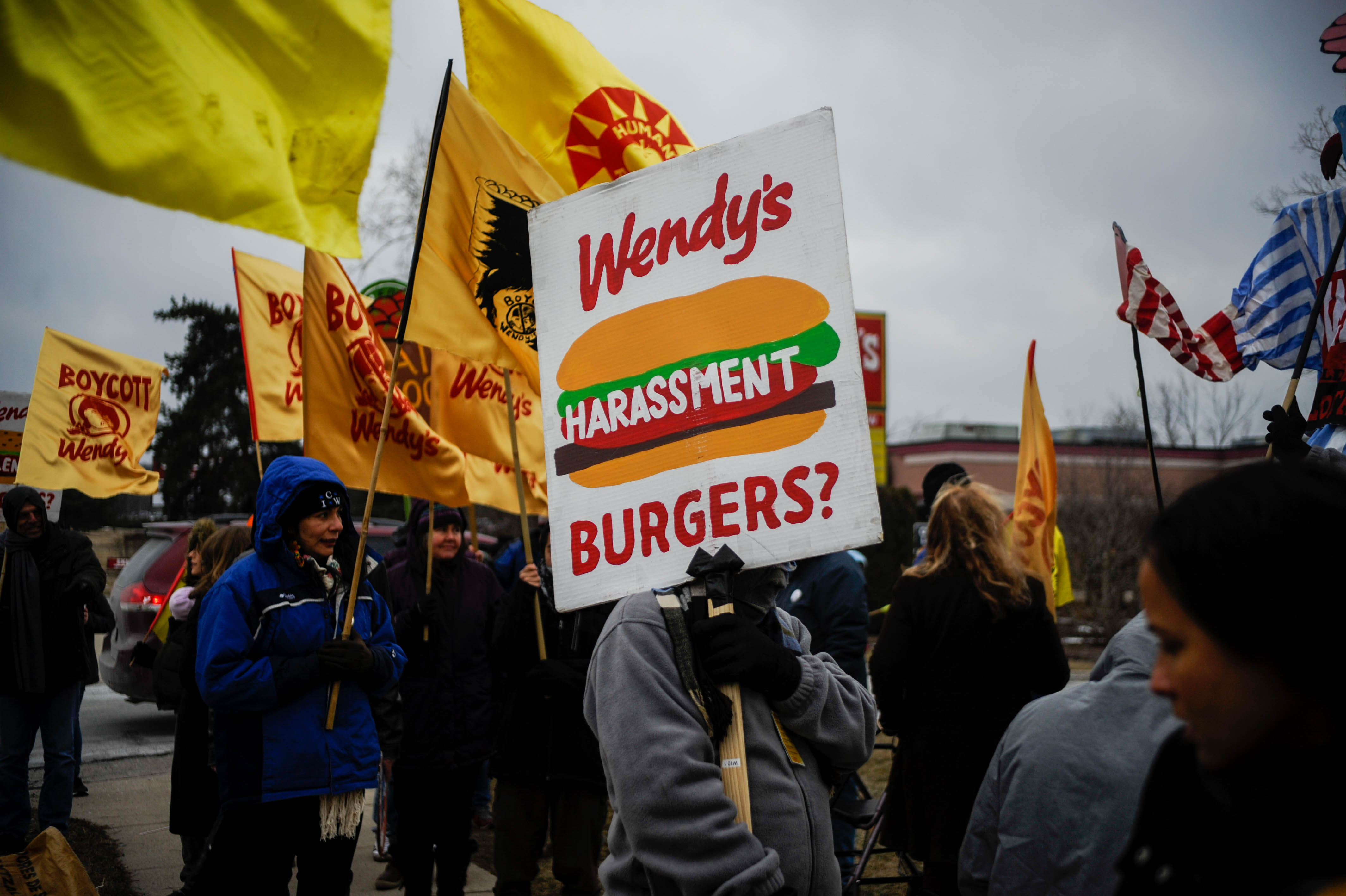 Traveling protest boycotting Wendy's held in Ypsilanti